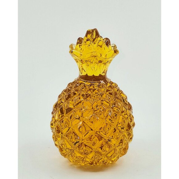 Amber Glass Pineapple Figurine Paperweight 4.5" Decorative Ornament Vintage Styl - Picture 1 of 5